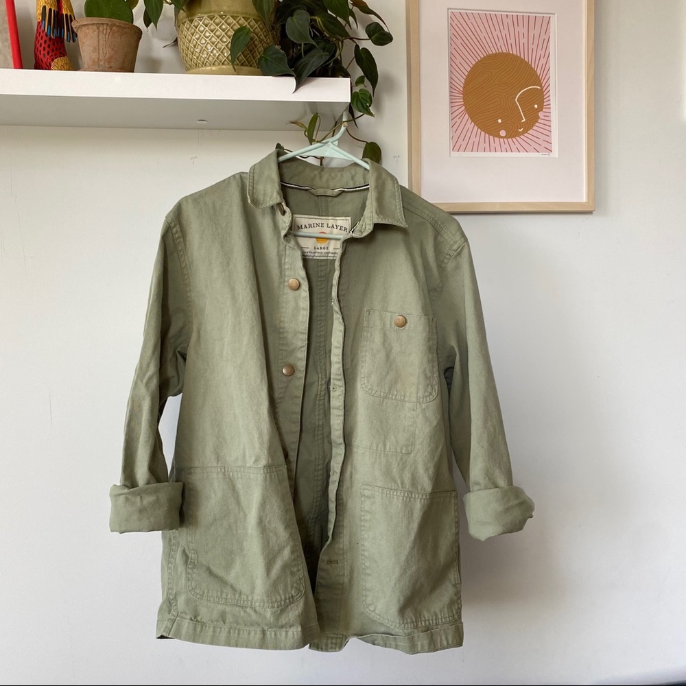 Marine Layer Chore Jacket in canvas green